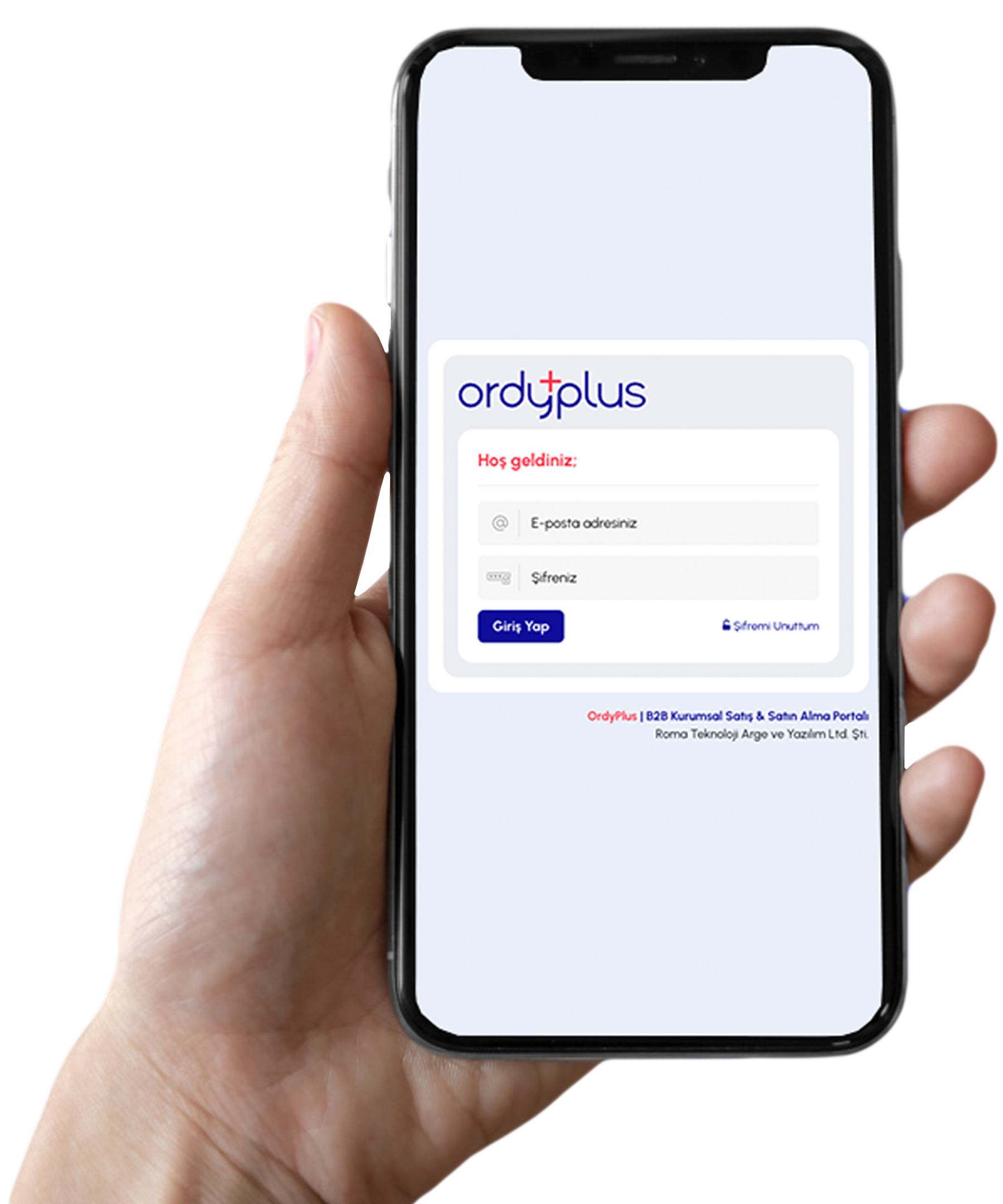 OrdyPlus kullanıcı dostu tasarımı ile giriş ekranı sizlerle.
